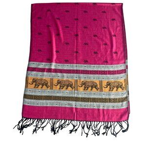 Pashmina Cashmere Shawl Wrap Scarf Women's One-Size Multicolor Elephant Parade